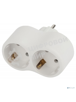 Разветвитель ЭРА 2-м SPx-2e-W с заземл. 16А бел.