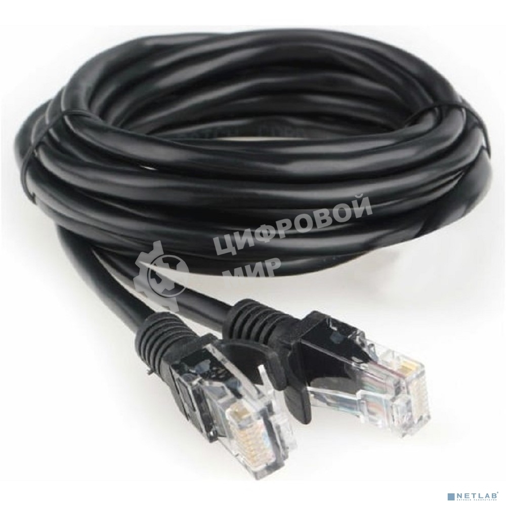 Патч-корд CCA light UTP Гарнизон PC-UTP-5e-3-BK кат.5e, 3м, литой, многожильный черный
