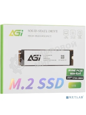 Накопитель SSD AGI AGI1T0G43AI818, 1Tb, PCIe 4.0 x4, M.2 2280, NVMe, R/W 4700/2800