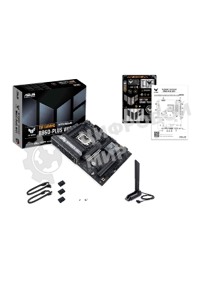 Материнская плата ASUS TUF GAMING B860-PLUS WIFI, LGA 1851, Intel B860, 4xDDR5, 4xSATA, 3xM.2, 1xPCIe 5.0 x16, 1xPCIe 4.0 x16, 1xDP, 1xHDMI, 1x 2.5Gb LAN, 1xUSB 20Gbps, 2xUSB 10Gbps, 3xUSB 5Gbps, 2xUSB 2.0, 5x3.5 мм, 7.1, ATX