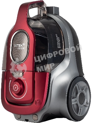 Пылесос Vitek VT-CV3113 красный/серый, 450/2200 Вт, уборка сухая, пылесборник контейнер 2 л