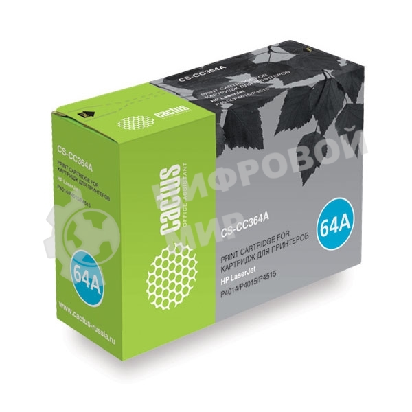 Картридж лазерный Cactus CS-CC364A черный (10000 стр.) для HP LaserJet P4014/P4015/P4515