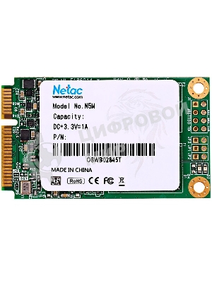 Накопитель SSD Netac N5M, 256Gb, mSATA, R/W 560/520