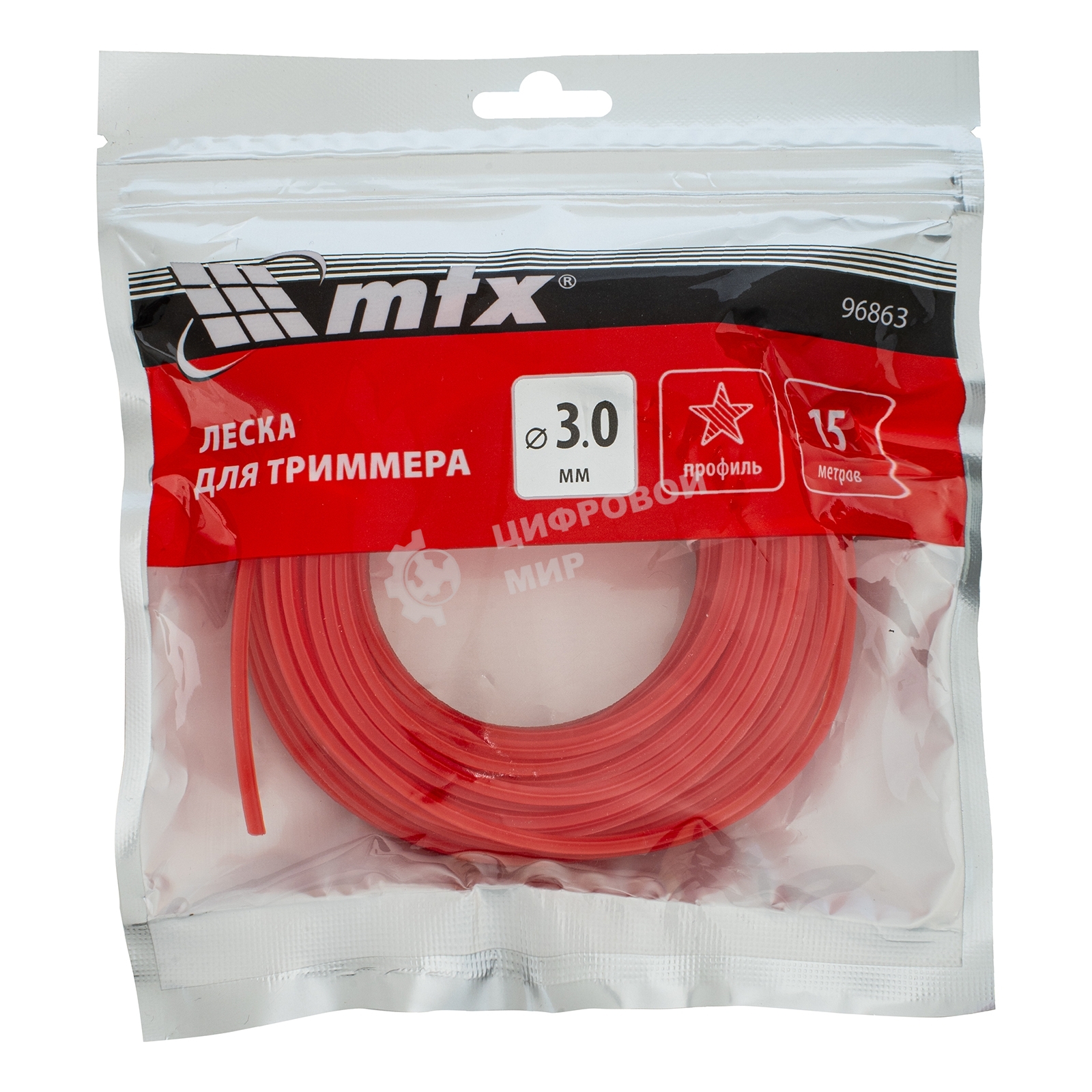 Леска для триммера MTX звезда 3,0 мм х 15 м