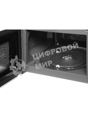 Микроволновая печь Hyundai HYM-D3002 серебристый, 20 л, 700 Вт, переключатели - кнопки, поворотный механизм