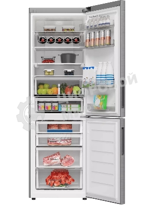 Холодильник Haier C4F637CXRGU1 серебристый двухкамерный 235/115л морозилка снизу, No Frost