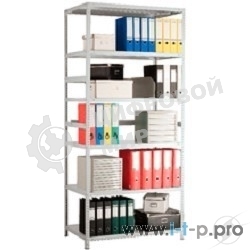 Металлические стеллажи Стеллаж MS 185/100х30/4 (Размеры внешние (ВхШхГ) 1850х1000х300 мм, 4 полки, с единой стойкой)