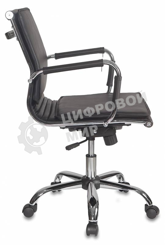 Кресло руководителя Бюрократ CH-993-Low/Black черный, низкая спинка, искусственная кожа, крестовина хром