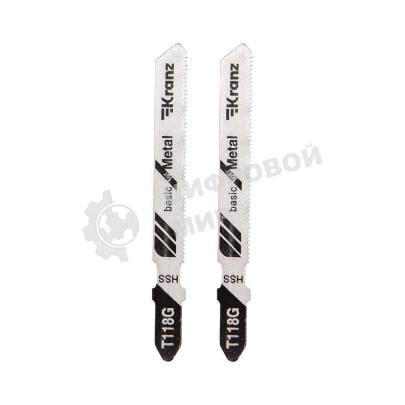 Пилка для электролобзика по металлу Kranz T118G 76 мм 25 зубьев на дюйм 0,9-1,2 мм (2 шт./уп.)