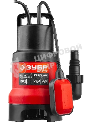 Насос ЗУБР НПГ-М1-750 мастер м1 погружной дренажный для грязной воды d частиц до 35мм 750Вт 225л/м
