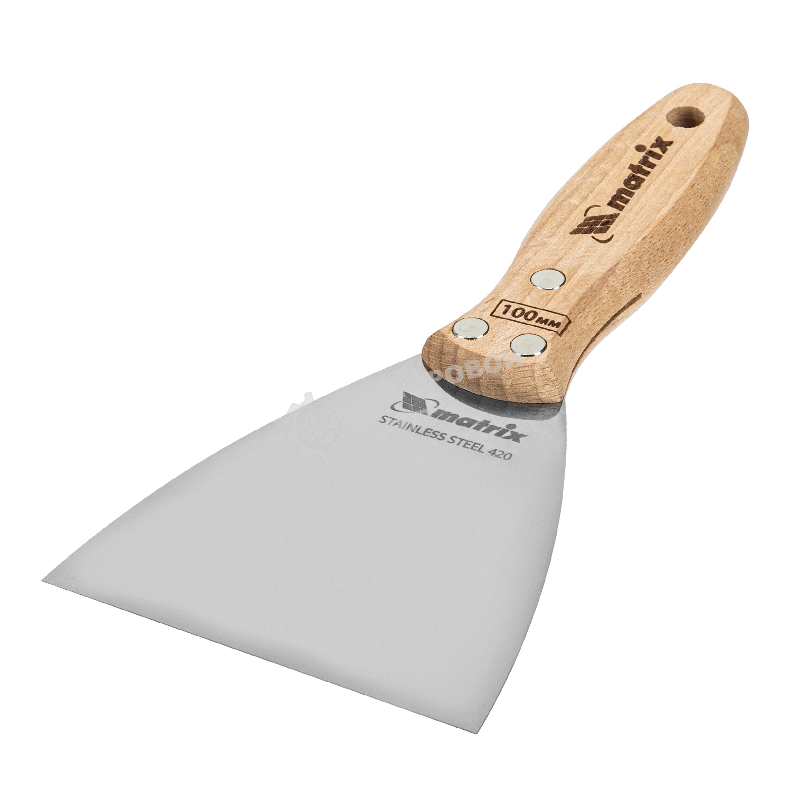 Шпательная лопатка Matrix из нержавеющей стали, 100 мм, буковая рукоятка, EFP