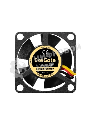 Вентилятор для корпуса ExeGate ExtraPower EP03010S3P черный, 30 мм, 10500 об/мин, 29 дБ, 3 pin