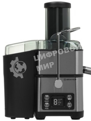 Соковыжималка BRAYER BR1704 серебристый, центробежная, 800 Вт, 1100 мл, электронное