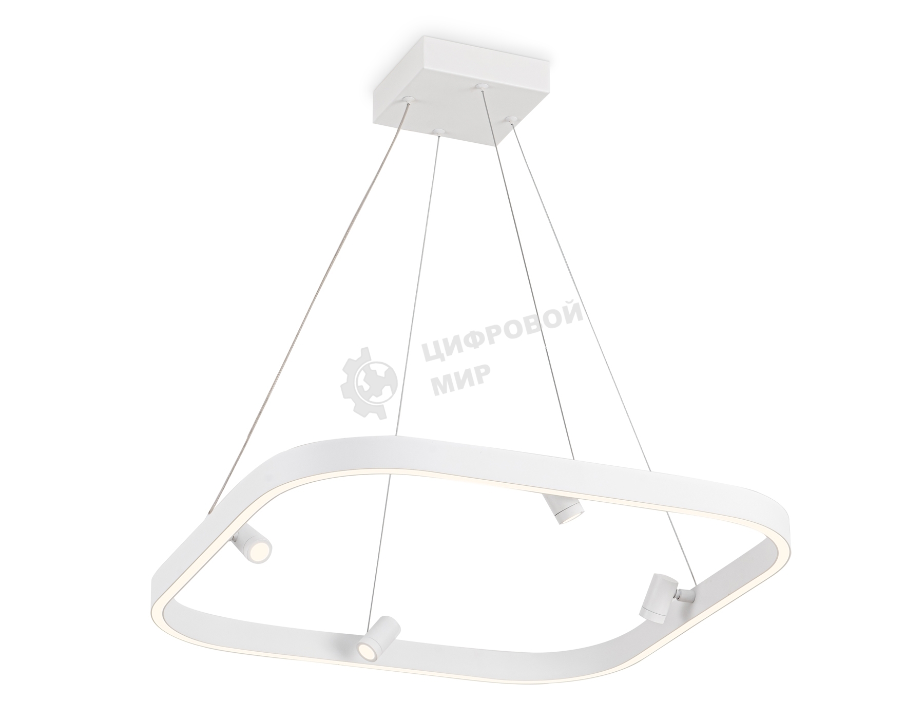 Подвесной светодиодный светильник Ambrella light FL5802/1+4 WH белый 50W 3000K/4200K/6400K 600*600*1200 (без ПДУ)