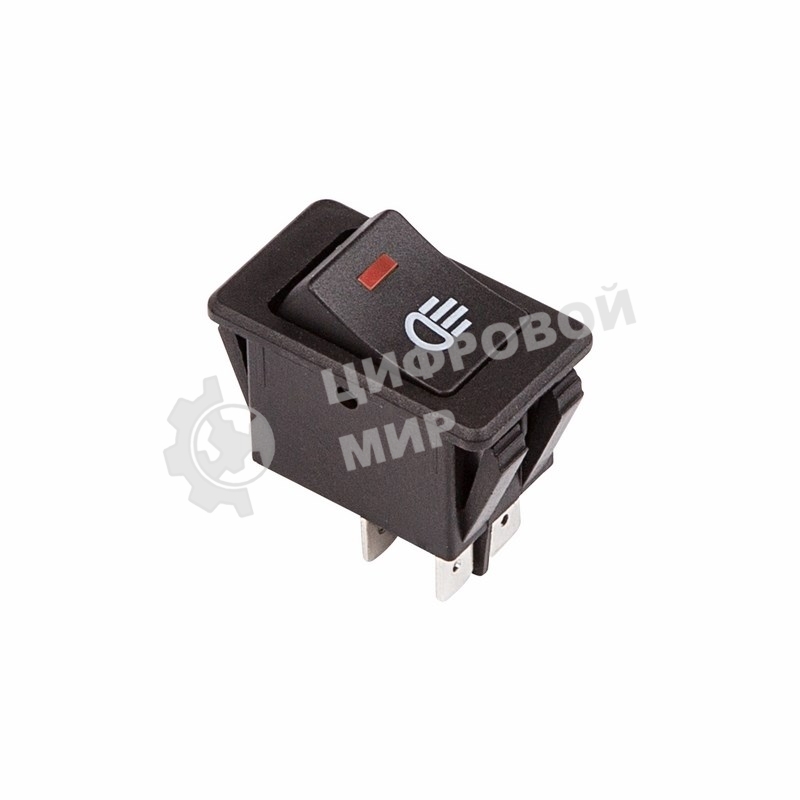 Выключатель клавишный Rexant 12V 35А (4с) ON-OFF с красной LED подсветкой