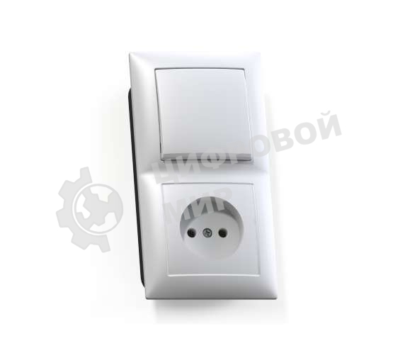 Блок Кунцево-Электро СП БКВР-408 Селена (1-кл. выкл. + розетка) белый