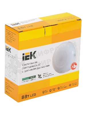 Светильник светодиодный IEK ДПО 1001 8Вт 4000К IP54 с акуст. датчиком LDPO3-1001-008-4000-K01