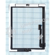 Сенсорное стекло (тачскрин) для iPad, 3 белое с кнопкой