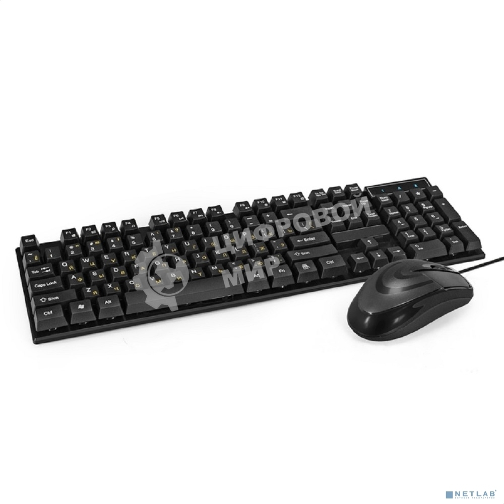 Комплект клавиатура + мышь ExeGate Professional Standard Combo MK110-OEM (клавиатура влагозащищенная 104кл. + мышь оптическая 1000dpi, 3 кнопки и колесо прокрутки; USB, длина кабелей 1.5м, черный, RTL)