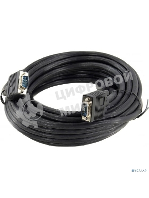 кабель для монитора VGA 15M/15M 10.0 метров, 5bites, ферритовые кольца APC-133-100