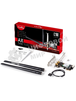 Сетевой адаптер Wi-Fi + Bluetooth Cudy WE3000 AX3000 PCI Express (ант.внеш.съем) 2ант.