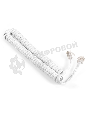 Патч-корд телефонный ExeGate TC4P4C-2M-W (шнур для телефонной трубки, витой, RJ-10 (4P-4C), 2м, белый)