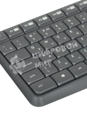Комплект клавиатура+мышь Logitech MK235 беспроводной, USB, 1000 DPI, серый (заводская гравировка)
