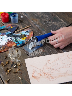 Набор паяльник-выжигатель Rexant/19 насадок/ПРОФИ 220V/30 Вт/ZD-972A