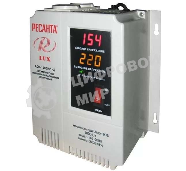 Стабилизатор напряжения Ресанта АСН-1000Н/1-Ц электронный однофазный серый
