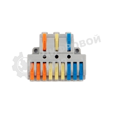 Клемма СМК Rexant 3х3 проходная разветвительная 3 полюса, с монтажной площадкой (1 ввод, 3 вывода на полюс), (4 шт/уп)