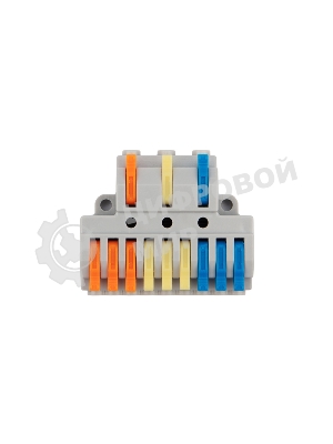 Клемма СМК Rexant 3х3 проходная разветвительная 3 полюса, с монтажной площадкой (1 ввод, 3 вывода на полюс), (4 шт/уп)