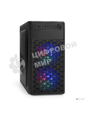 Компьютерный корпус Minitower ExeGate mEVO-7803 (mATX, без БП, 2*USB+1*USB 3.0, HD аудио, черный, 2 вент. 12см с RGb подсветкой)