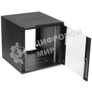 Шкаф телекоммуникационный настенный разборный ЦМО 12U (600 x 520) съемные стенки, дверь стекло, черный (ШРН-М-12.500-9005)