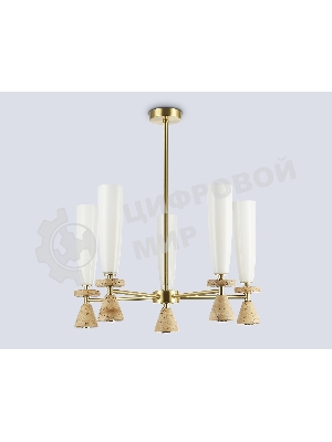 Люстра Ambrella light LH75371/5 GD/WH золото/белый G9*5 max 28W D600*675