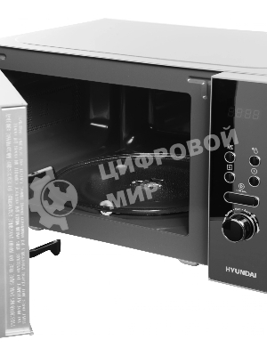 Микроволновая печь Hyundai HYM-D3002 серебристый, 20 л, 700 Вт, переключатели - кнопки, поворотный механизм