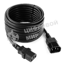 Кабель питания сист.блок-монитор Cablexpert PC-189-VDE-5M, 5м, C13-C14, VDE, 10А, Сечение провода: 0,75 мм2, черный, с заземлением