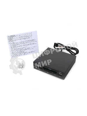 Кард-ридер Gembird FDI2-ALLIN1-02-B/черный/SD/T-Flash/Micro-SD/Micro-SDHC/Micro-SDXC/USB 2.0/метал