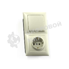 Блок Кунцево-Электро СП БКВР-411 Селена (1-кл. выкл. + розетка с заземл.) сл. кость