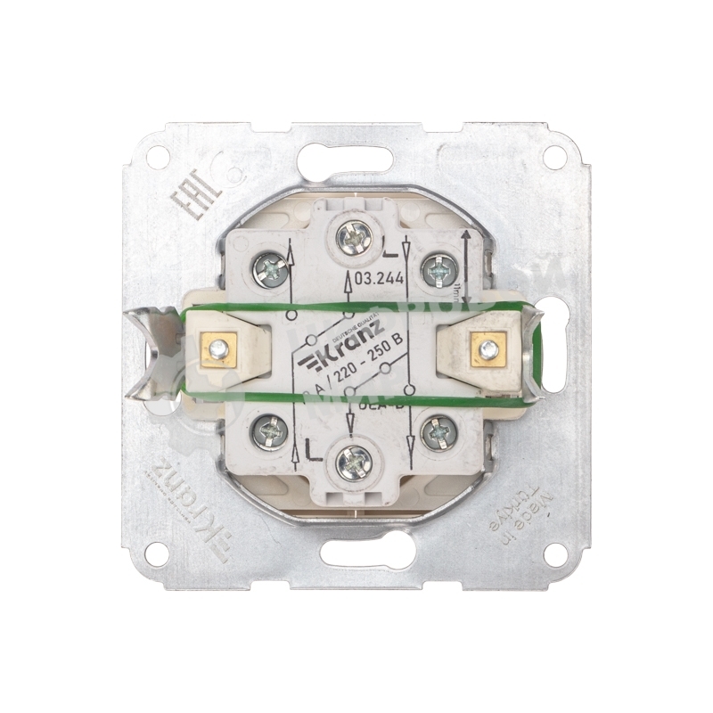 Переключатель Kranz DEA 2кл прох. с/у 10А мех. бежевый (1/10/120)