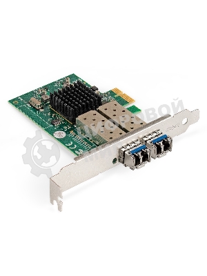 Комплект: Сетевой адаптер SFP ExeGate EXE-82576-F2 + Трансивер Single-Mode до 20км ExeGate EXT-1G-SM1310-LC2-20KM (EX296229RUS: PCI-E x1 v2.0, порты 2x SFP (10/100/1000Mb/s), Gigabit Server NIC Intel Chipset 82576-F2 + EX298328RUS: Tx:1310/Rx:1310 нм, до 20 км, разъем Duplex LC)