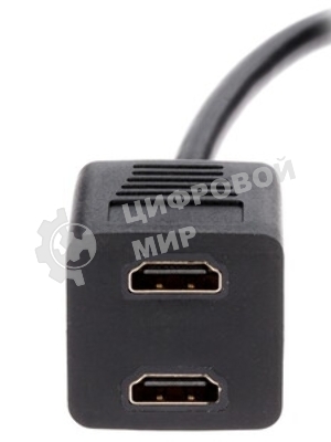 Разветвитель HDMI Cablexpert DSP-2PH4-002, HD19F/2x19F, 1 компьютер => 2 монитора, пасcивный, Full-HD, 3D, 1.4v
