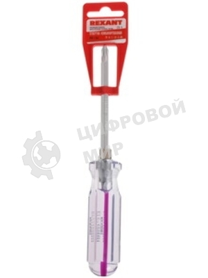 Отвертка шлицевая Rexant SL 4х200 мм, двухкомпонентная рукоятка