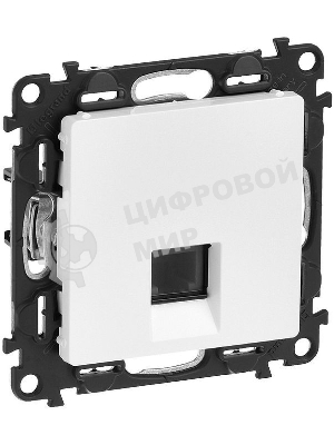 Телефонная розетка RJ11 одиночная.С лицевой панелью.Белая