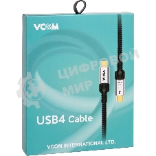 Кабель USB4 TCM--TCM, 5K@60Hz, 40Gbps, PD 240W, 5A, VCOM, 1.2м