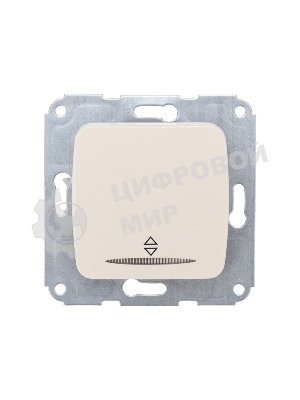 Переключатель Kranz DEA 1кл прох. (инд) с/у 10А мех. бежевый (1/10/120)