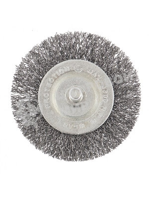 Щетка для дрели Сибртех 60 мм, плоская со шпилькой, витая проволока 0,3мм