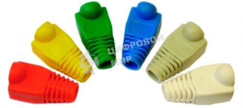 Защитные колпачки для кабеля 6,0мм cat.5, на соединение коннектора с кабелем, красный, 100 шт. в пчк