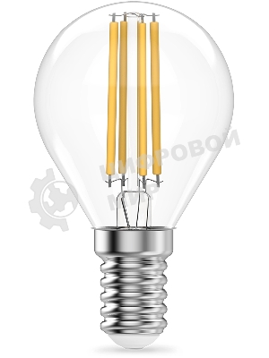 Лампа светодиодная филаментная Gauss Filament 8Вт цок.:E14 шар св.свеч.бел.нейт. (упак.:10шт)