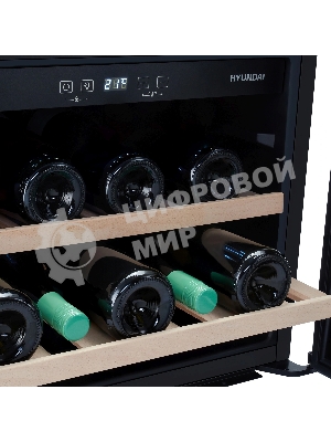 Винный шкаф встраиваемый Hyundai HBWC 0461 SCT 1-нокамерн. черный