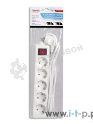 Сетевой удлинитель Buro BU-PS5.3/W 3 м (5 розеток) белый (пакет ПЭ)